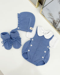 Blue France dungaree set (3 pieces)