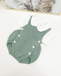 Mint green knitted dungaree